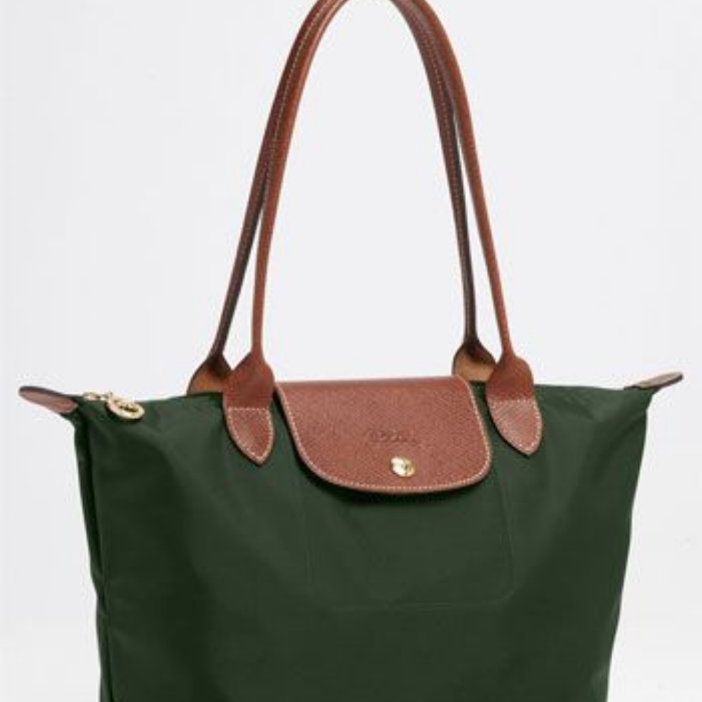 DISCONTINUED Dark Green L Longchamp Le Pilage